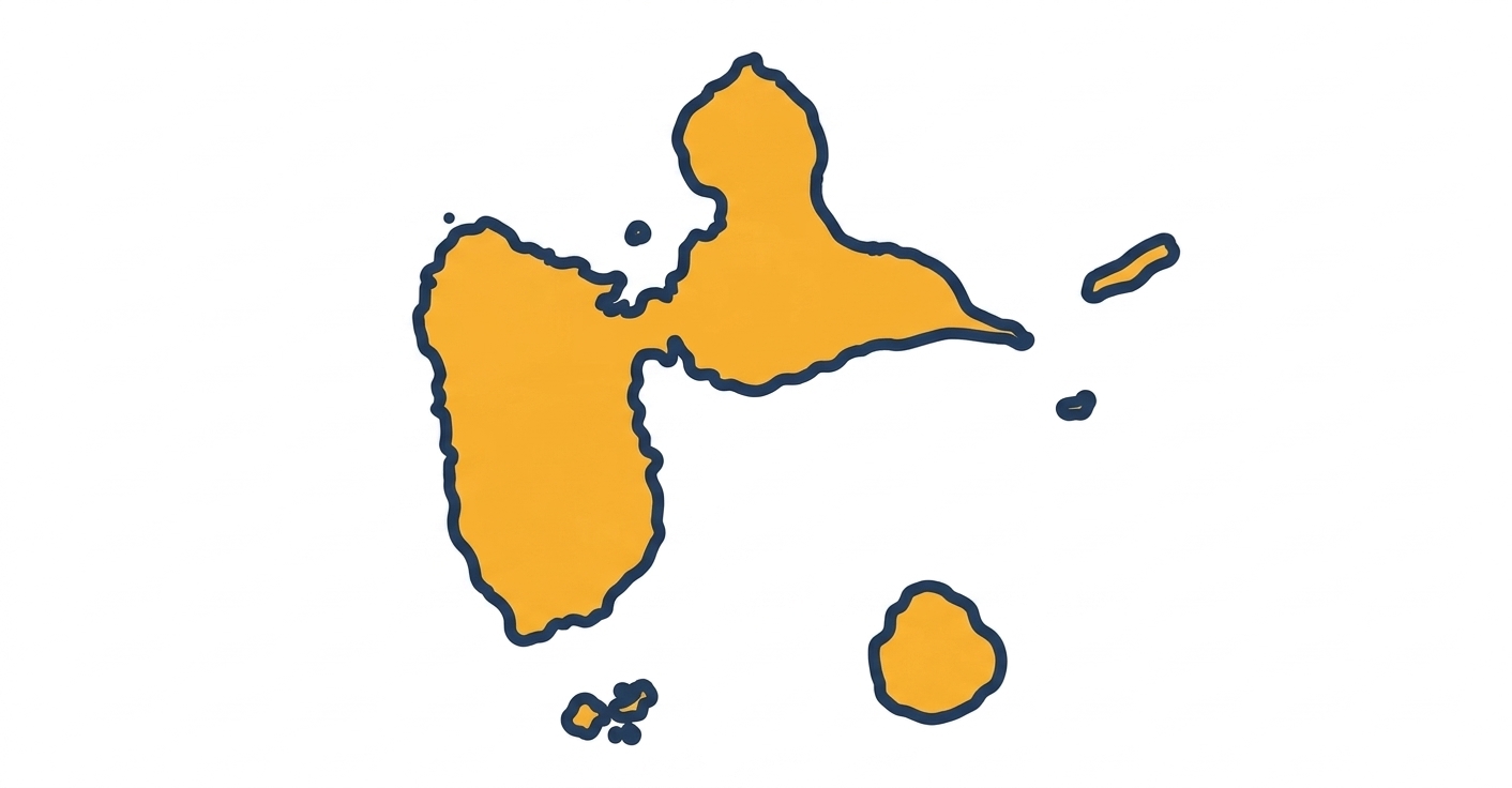Carte du département de la Guadeloupe